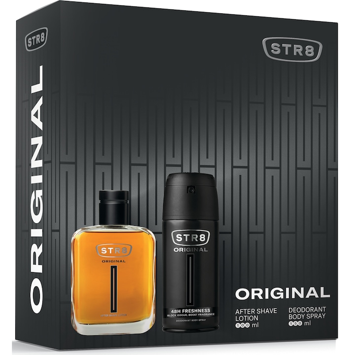 Set cadou STR8 Original, Barbati: Loțiune după bărbierit, 100 ml + Deodorant spray pentru corp, 150 ml
