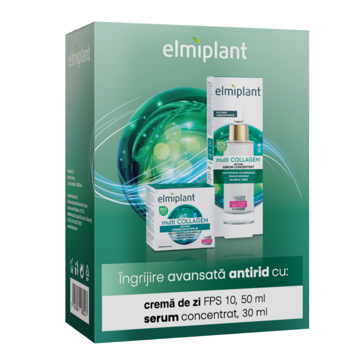 Комплект Elmiplant: Дневен крем Multi Collagen, 50 мл + Серум за лице Multi Collagen, 30 мл