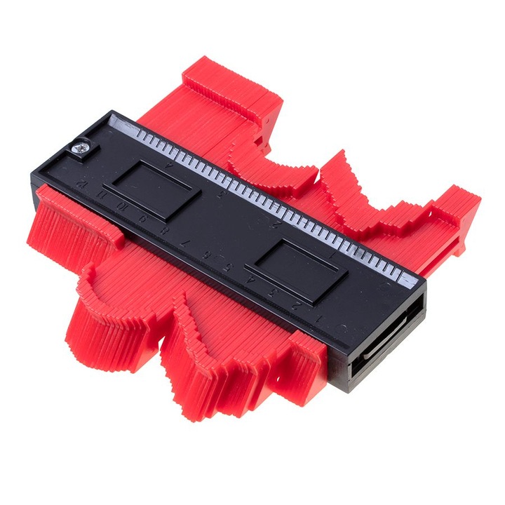 Sablon pentru contur suprafete, Plastic, Rosu/Negru