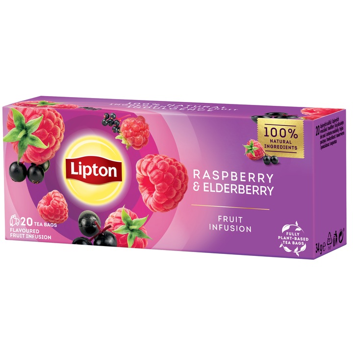 Lipton Málna-Bodza teafilter, 20 db