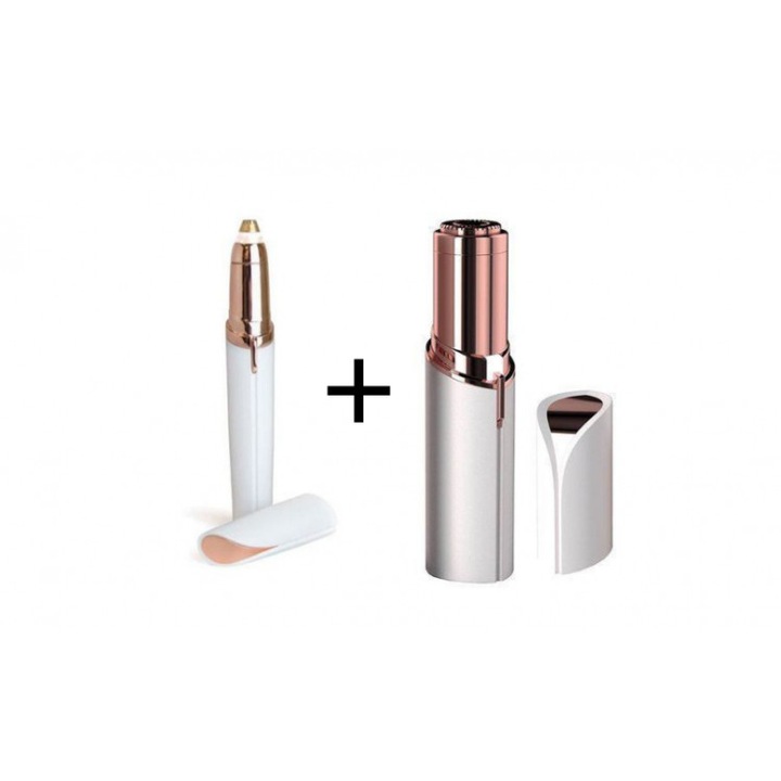 Pachet promo Set Epilator facial si Epilator de sprancene, fara durere, potrivit oricarui tip de piele incarcare USB