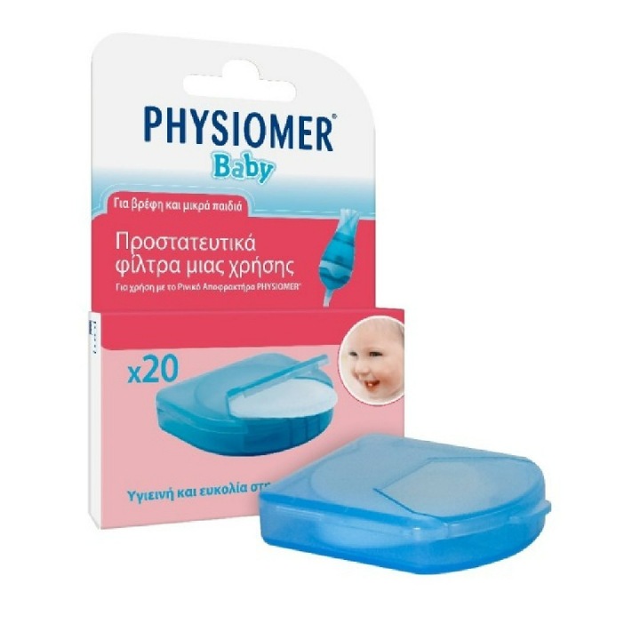Filtre de protectie pentru bebelusi Physiomer, 20 buc, Albastru