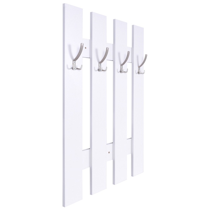 Cuier Hol Complet Asamblat CMDesign, PAL Alb 18mm, 100x70 cm, 4 Agatatori Metalice