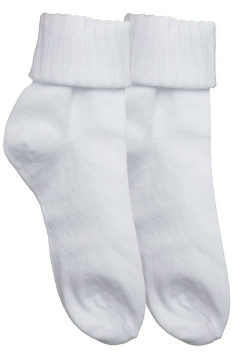 Sosete Dama, Rogalu, cu manseta rulata, Alb, 36-39