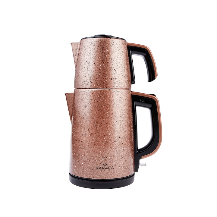 Set Ceainic si fierbator, Karaca, Retro Tea, Rose Gold, 1650 W, 0.9 l, 1.8 l