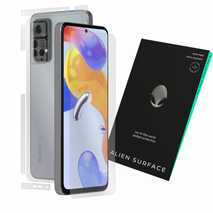 Alien Surface, Xiaomi Redmi Note 11 Pro, képernyővédő fólia, hátsó, oldal