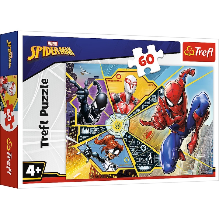Puzzle Trefl - Spiderman, Panza de paianjen, 60 piese