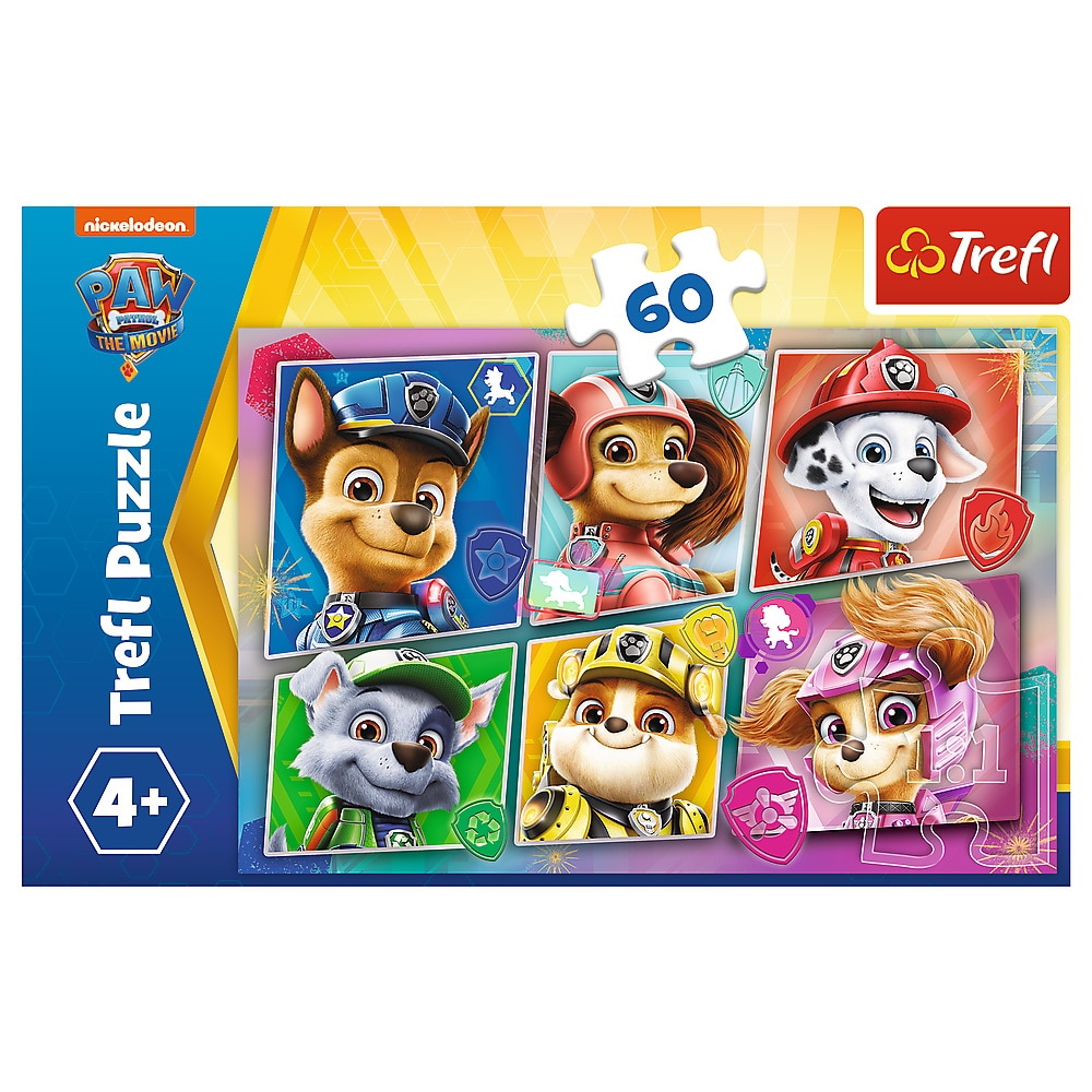Puzzle Trefl - Paw Patrol, Catelusii pregatiti de actiune, 60 piese ...