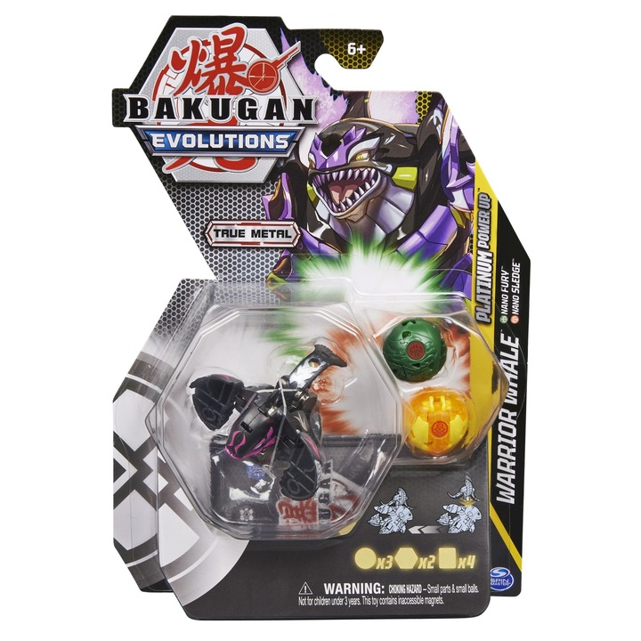 Фигурка Bakugan Evolutions - Platinum Powerup, Warrior Whale, Nano Fury и Nano Sledge