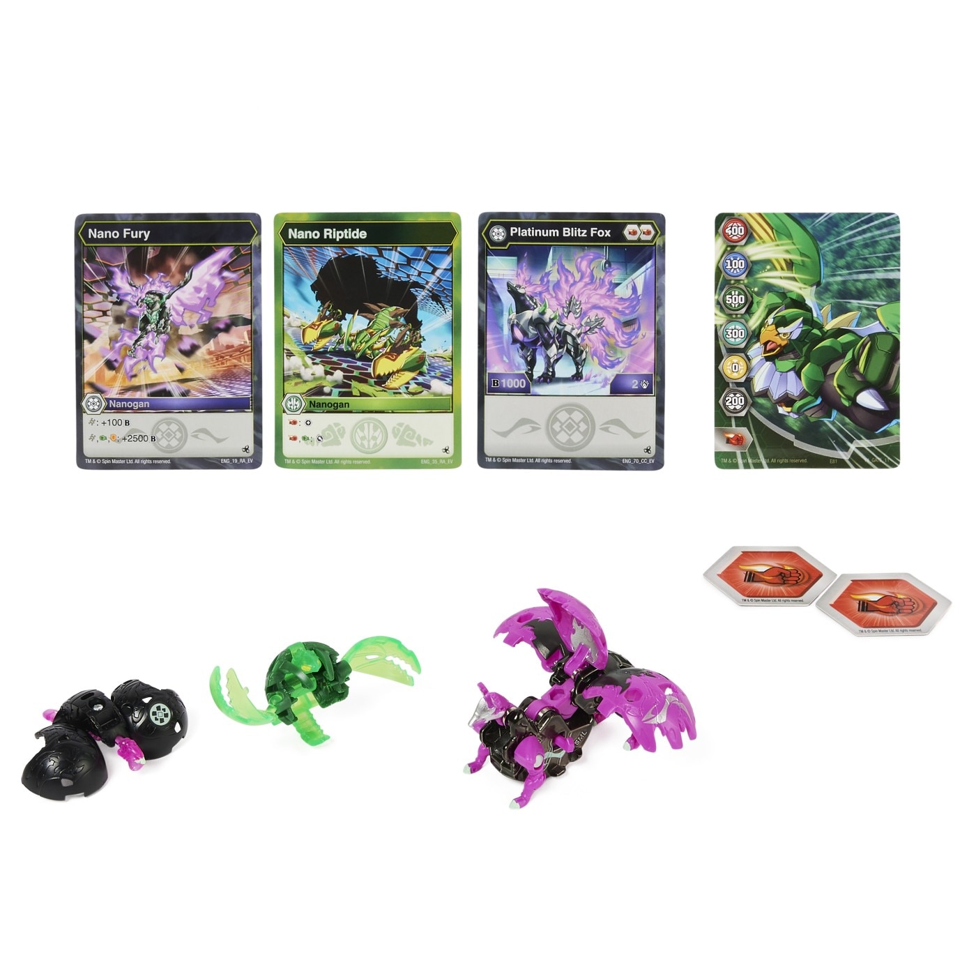 Figurina Bakugan Evolutions - Platinum Powerup, Blitz Fox, Nano