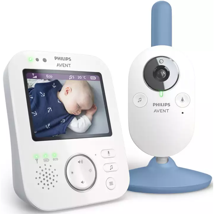 Цифров видео бебефон Philips Avent Premium SCD845/52, Цветен екран 3,5", Термометър, Адаптивна технология FHSS, 300 м обхват, 12 часа, Режим на вибрация