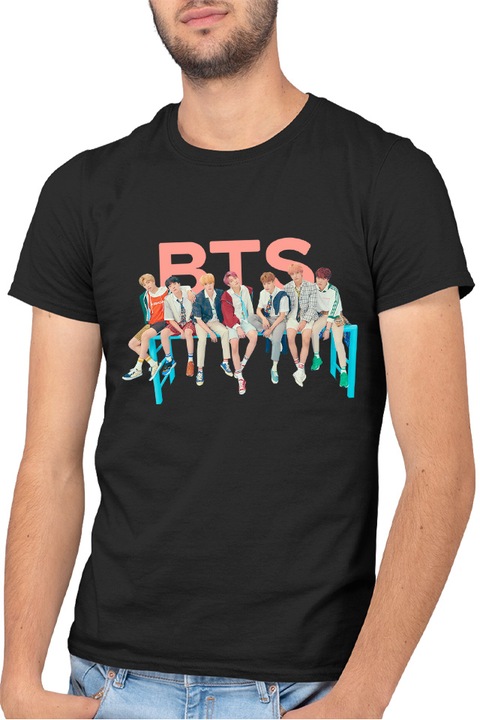 Tricou barbati BTS All Members DNA Era Debut World Wide, negru, marime 3XL