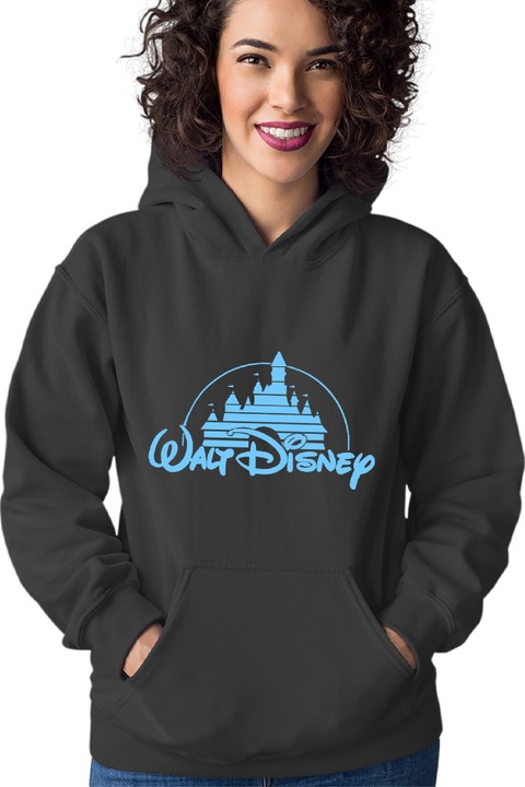 Hanorac dama Mickey Mouse Walt Disney Logo Castle, Negru