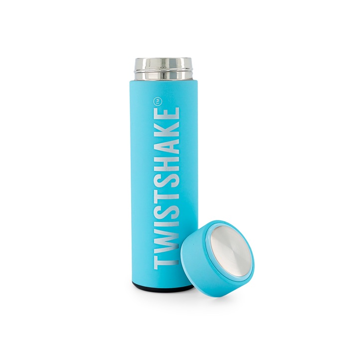 Termos cu strat dublu, Twistshake, Otel inoxidabil, 420 ml, Albastru