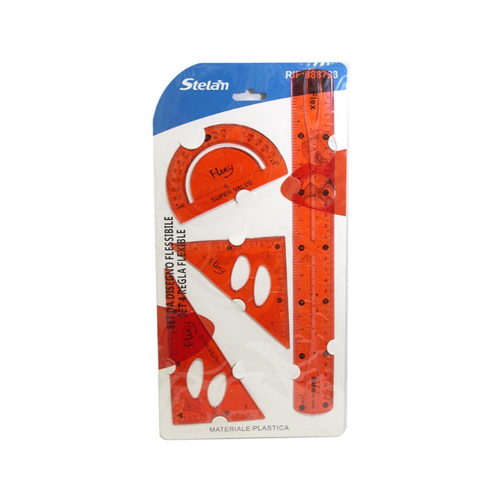 Set geometrie, 4 forme, Plastic, Portocaliu