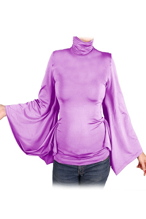 Bluza de dama cu maneca tip clopot, Ivanel, Mov deschis