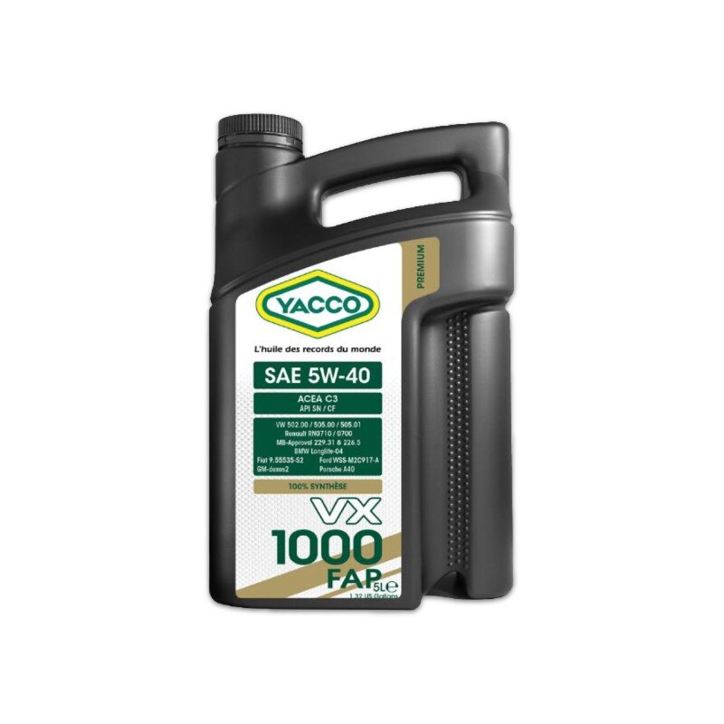 Ulei de motor YACCO VX 1000 FAP 5W-40 - 5 L