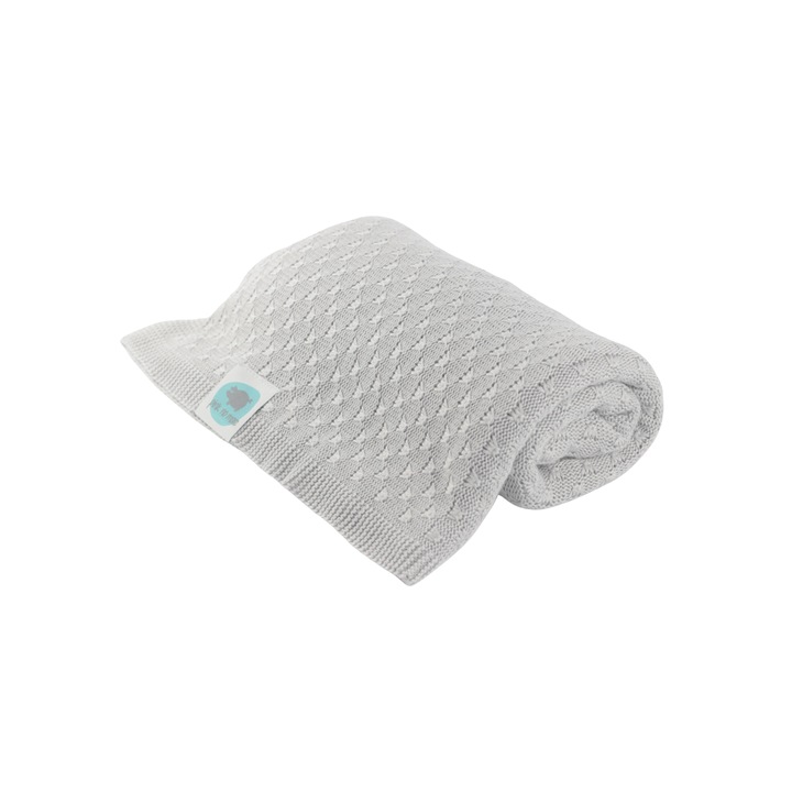 Paturica Pink No More, Bambus, 0 luni+, 95x95cm, Gri