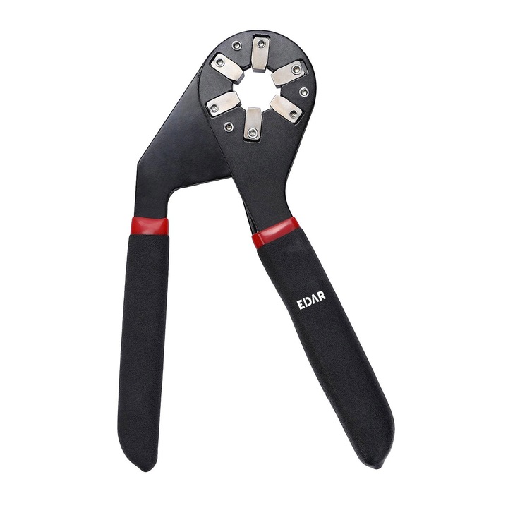 Универсален гаечен ключ EDAR, 8", шестоъгълен гаечен ключ, стомана, регулируем, черен