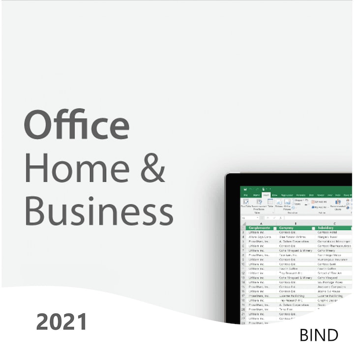 Microsoft Office Home and Business 2021 Binding, számlatársítás, átruházható licenc
