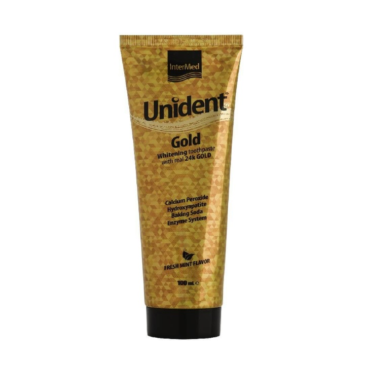 Pasta de dinti pentru albire InterMed Unident Gold, 100 ml
