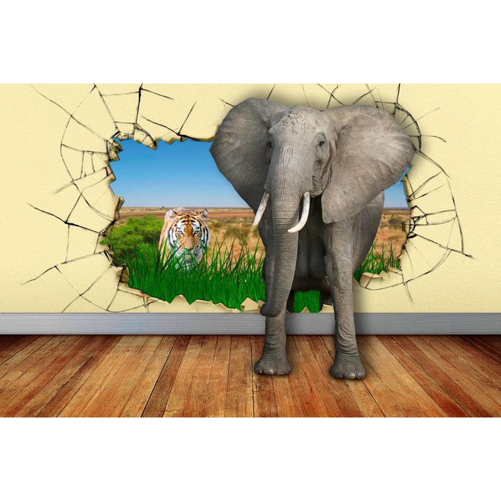 PVC öntapadós tapéta - The Elephant From The Wall, 100 x 150 cm