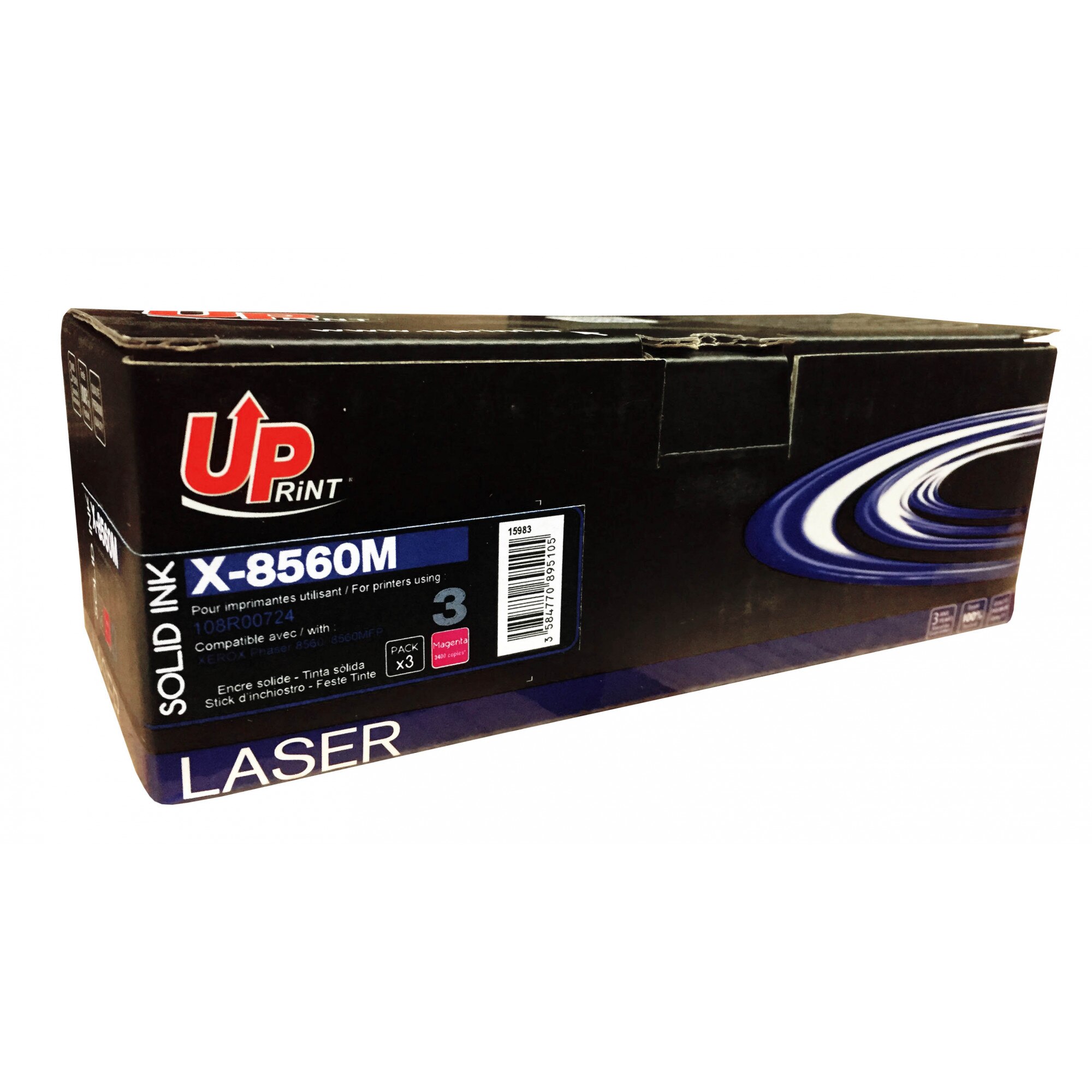 Set cartuse cerneala UPRINT XC8560MUPP3 Magenta, 3 x 3400 pag, compatibil 108R00724