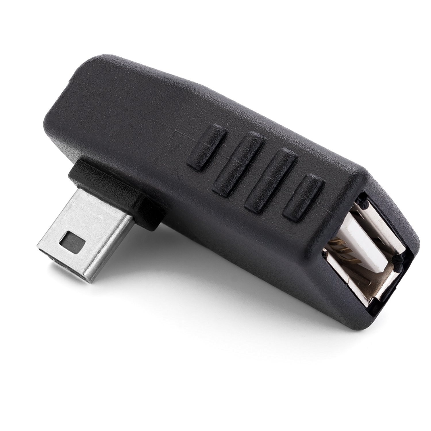 Adaptor OTG Mini USB in unghi de 90 grade cu orientare spre Stanga