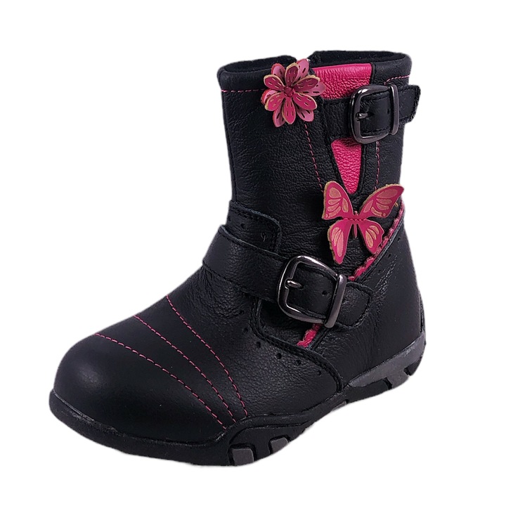 Детски боти Chippo Kids 36236, 25-30, Естествена кожа, Черен