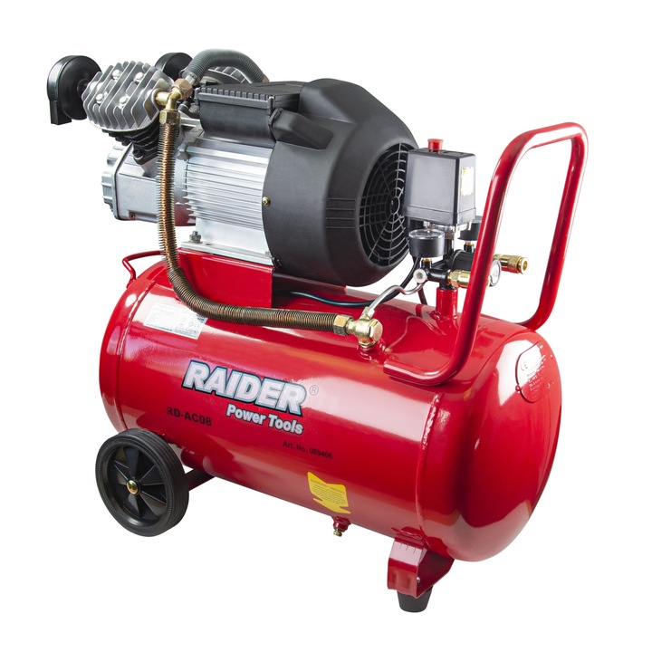 Въздушен компресор Raider RD-AC08, 50L, 2.2kW, 356L/min