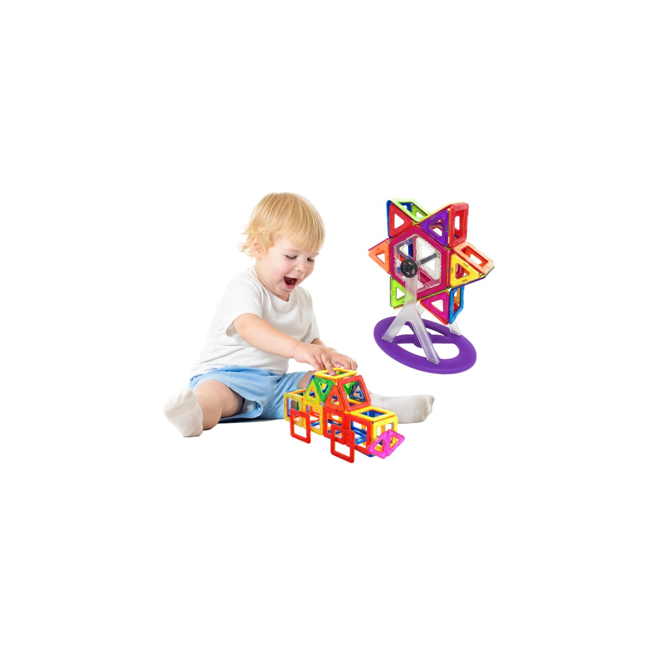 Интелигентен конструктор MAGNETIC CONSTRUCTION idealSTORE, Включва 105 ...