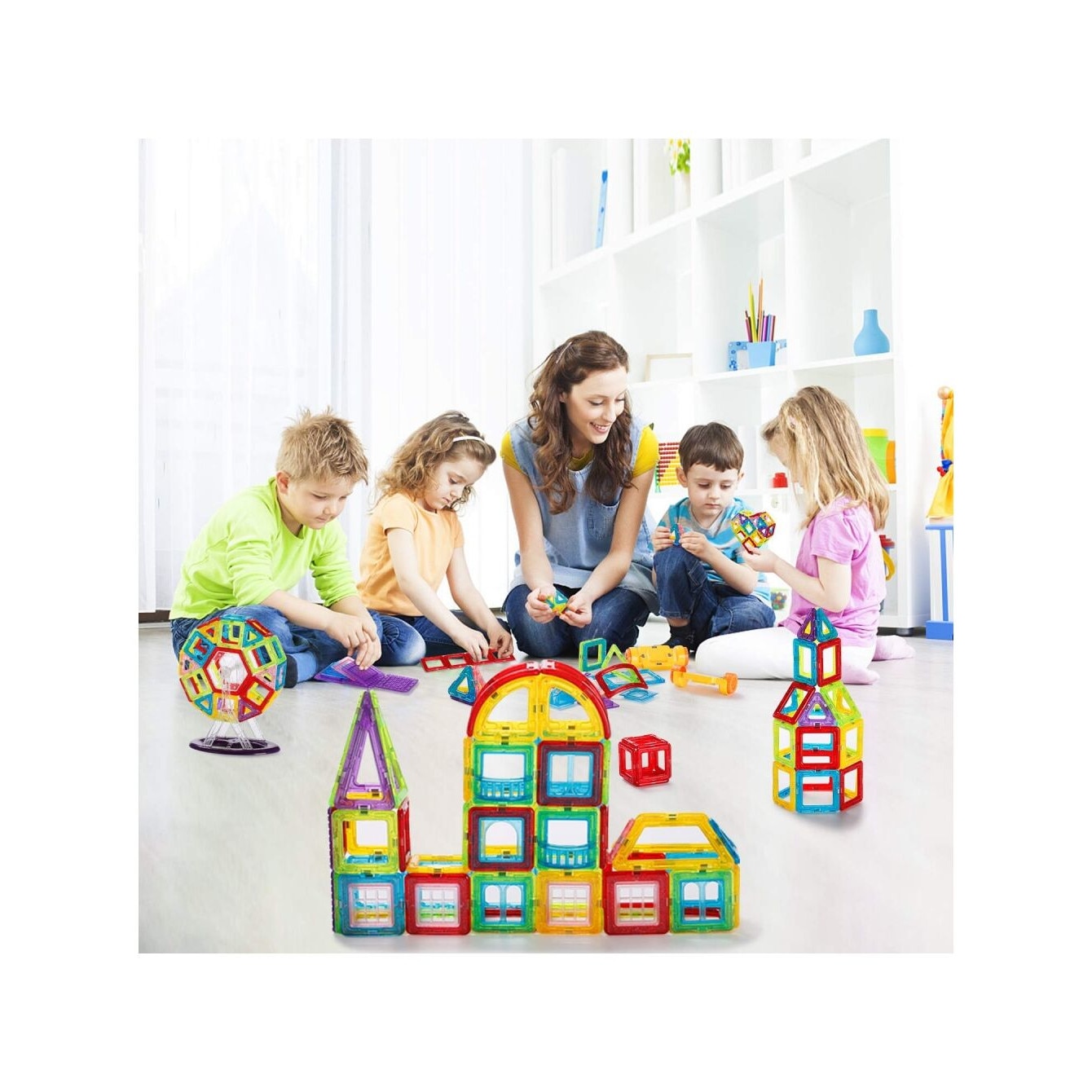 Интелигентен конструктор MAGNETIC CONSTRUCTION idealSTORE, Включва 105 ...