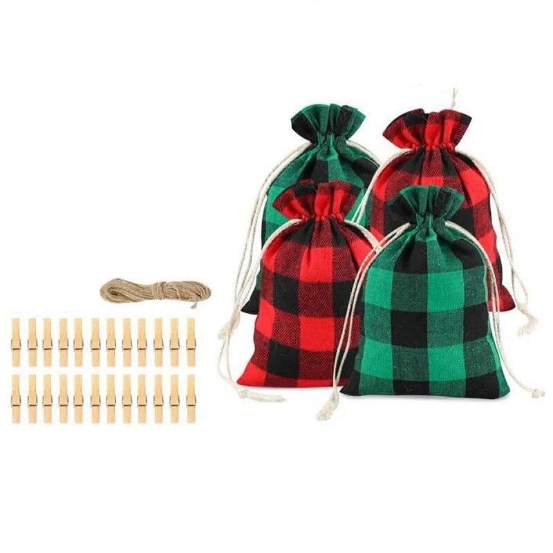 Ръчно изработен комплект от 24 текстилни торбички Направи си сам ...