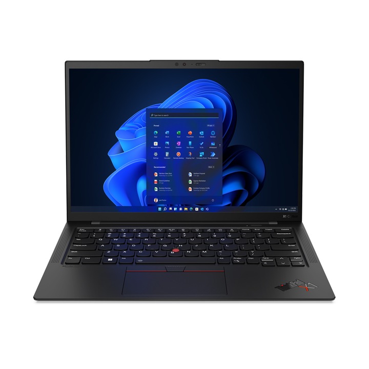 Лаптоп Lenovo ThinkPad X1 Carbon Gen 10, 21CB005YBM, 14", Intel Core i7-1255U (10-ядрен), Intel Iris Xe Graphics, 16GB 5200MHz onboard LPDDR5, Черен