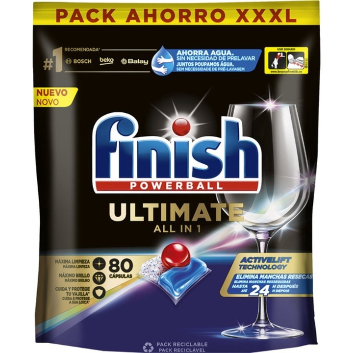 Detergent capsule pentru masina de spalat vase Finish Ultimate All in 1, 80 spalari
