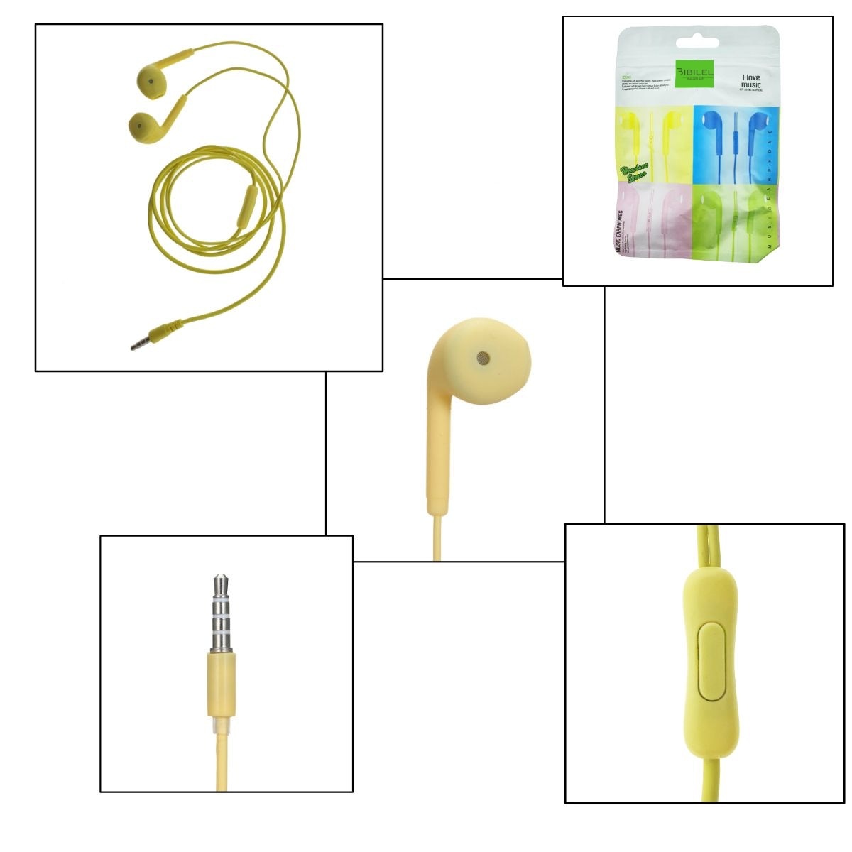 Casti in-ear cu fir Jack 3.5 mm, model Killer Bass, 1 m, Yellow