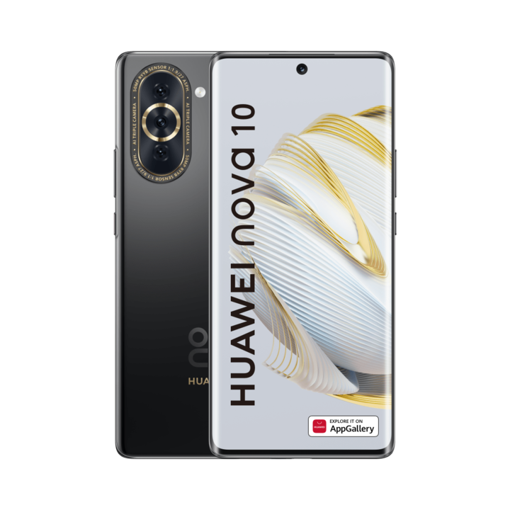 Huawei Nova 10 Mobiltelefon, Kártyafüggetlen, 8GB RAM, 128GB, Dual SIM, Csillagfekete