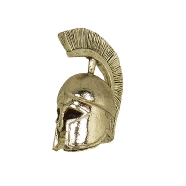 Ahelos szobor, sisak, fém, ezüst, 7 cm