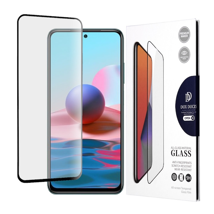 Üvegvédő fólia Xiaomi Redmi Note 10S / Note 10 / Note 10 5G, Dux Ducis Tempered Glass, fekete