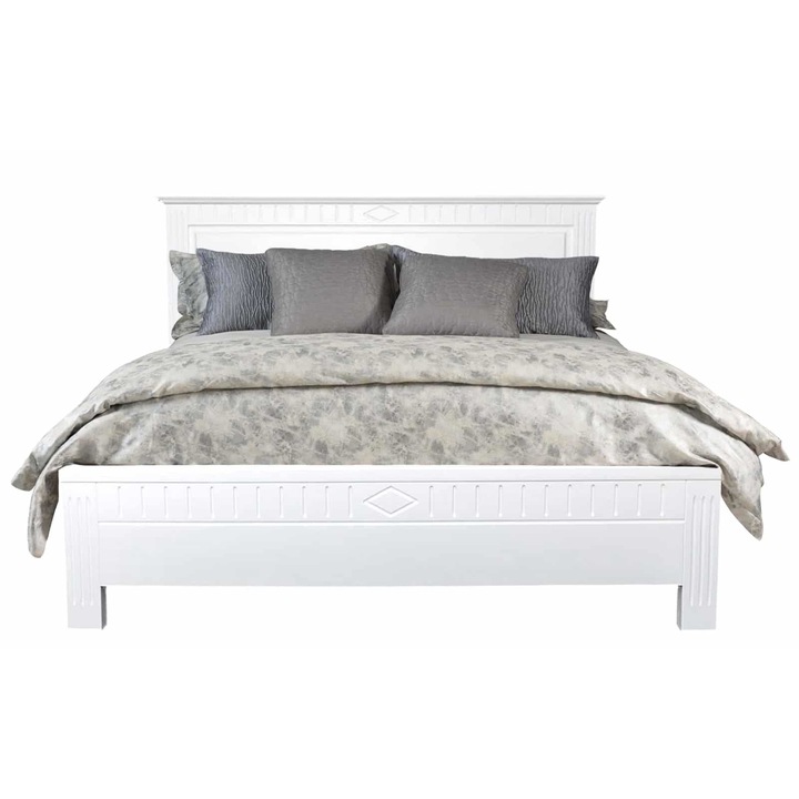 Pat Natalie, Lemn Masiv, Mobarta, Alb, 160x200cm