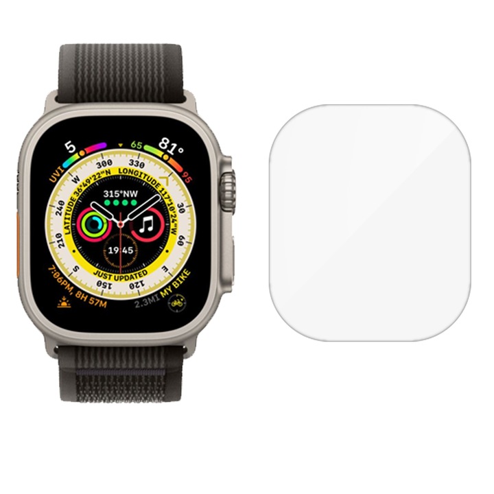 3 db SILKASE fólia készlet Apple Watch Ultra 49mm-hez, szilikon, megújuló, teljes kijelzős