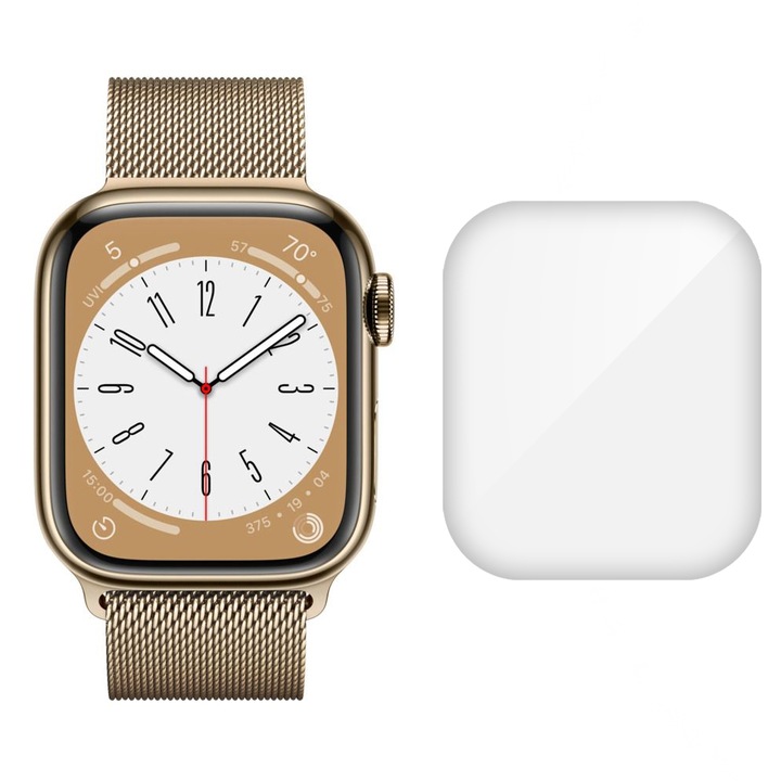 3 db SILKASE fólia készlet Apple Watch 8-hoz 41 mm, szilikon, megújuló, teljes kijelzős
