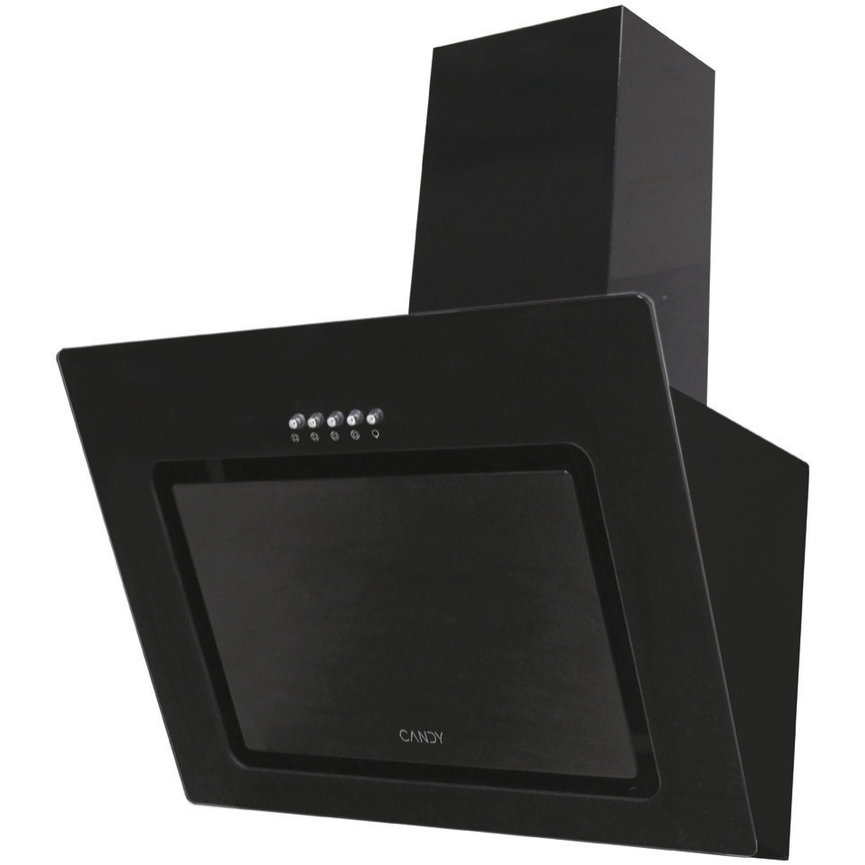 Hota incorporabila decorativa Candy CVMAD60/1N/1, Putere de absorbtie 463 mc/h, 3 trepte de viteza, LED, Clasa C, 60 cm, Sticla Neagra
