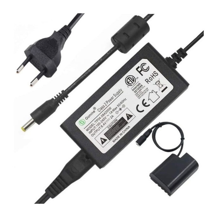 Incarcator PVRTec DMW-ACE8E, Panasonic, Cu adaptor DMW-DCC12, 8.4 V, Negru