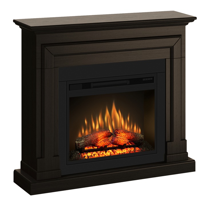 Semineu ECOFLAME PRO - Barcelona wenge 110 x 95 x 30cm, flacara 3D de 23 inci cu teme de culoare, incalzire infrared si sunet