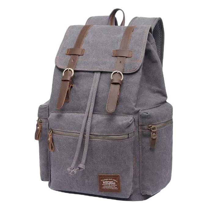 Rucsac laptop, Kaukko, Poliester, 41x27x16 cm, Gri