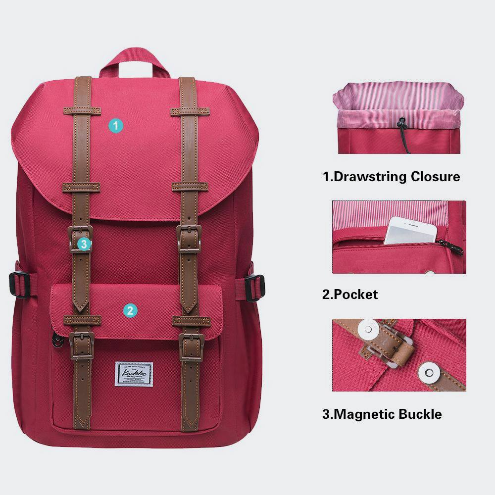 Rucsac impermeabil laptop, Kaukko, Poliester, 47x34x12 cm, Rosu