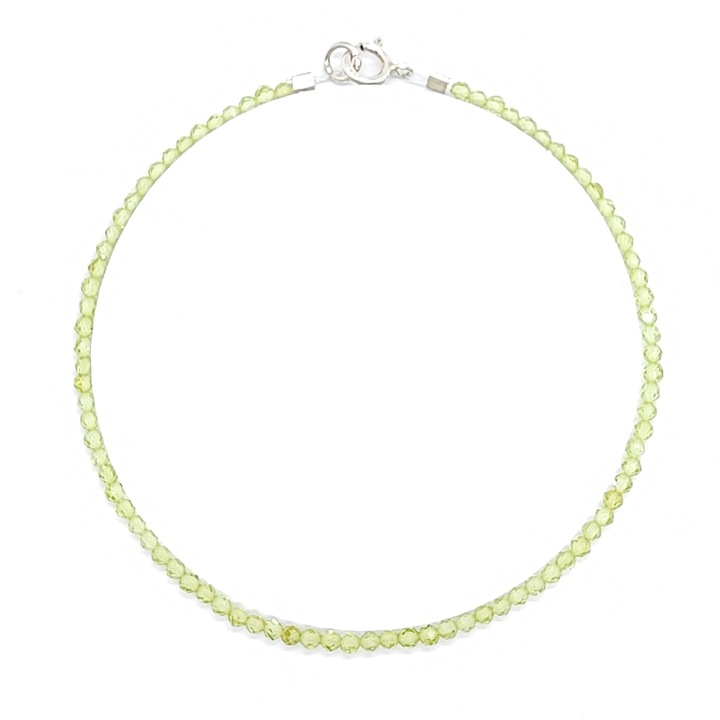 Bratara, argint 925, pietre semipretioase, Peridot fatetat