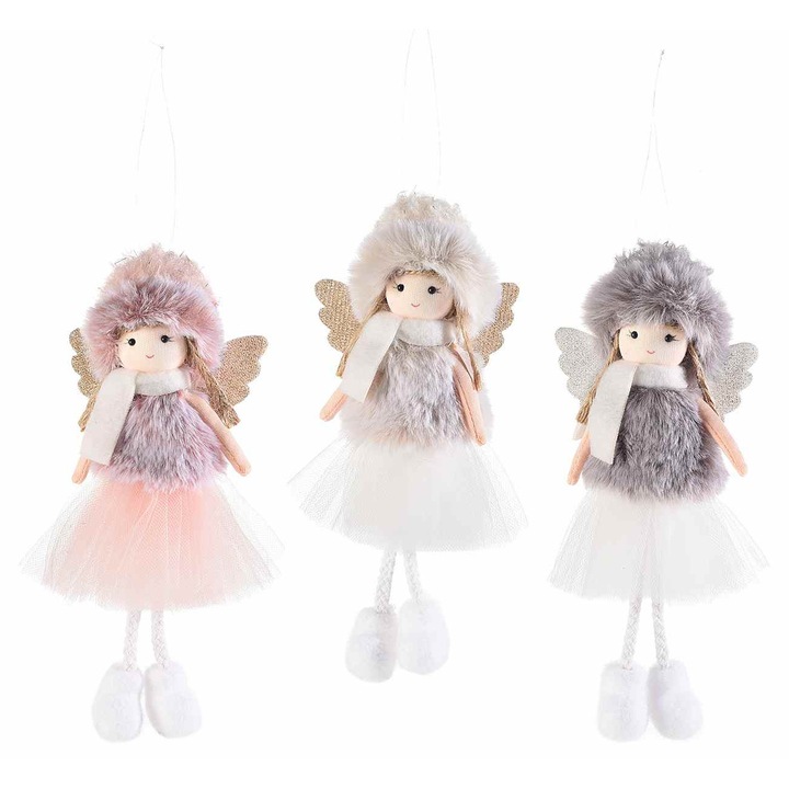 Set 3 ornamente brad Inger 8.5x20 cm