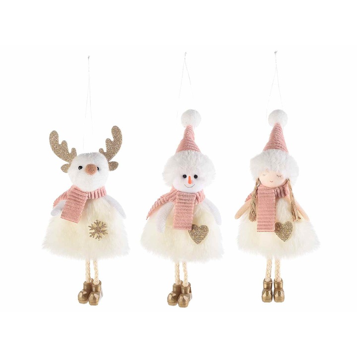 Комплект от 3 орнамента Коледни герои 7х21 см